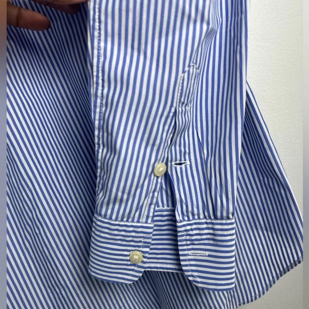 Ralph Lauren Boys Casual Blue Striped Button-Down Shirt – Size 18/20